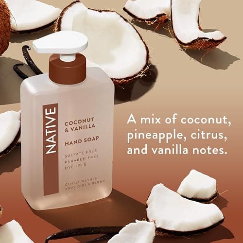 Native Liquid Hand Soap, Coconut & Vanilla Scent, Non-Drying Formula for Soft, Smooth Hands, Made with Plant-Based Cleansers, Sulfate & Paraben Free, 13 oz Bottle thumbnail 6