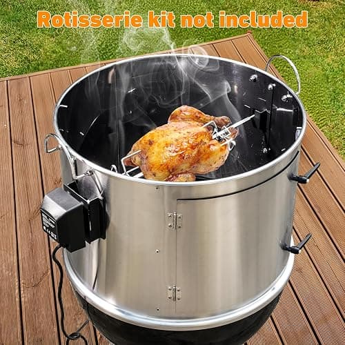 onlyfire Stainless Steel BBQ Cooking Smoking Attachment Rib Hanging System | Fits for Weber 22 inch Kettle Grills, Turns Your Kettle into Smoker thumbnail 5