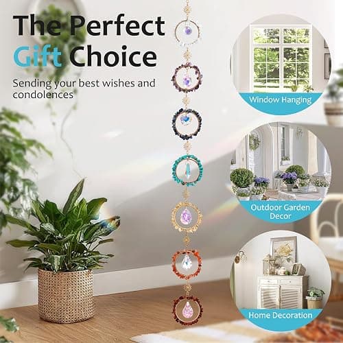 7 Chakra Sun Catcher Kit for Adults DIY Crystal Suncatcher Ornaments with Healing Stones, Window Hanging Arts and Crafts, Suncatcher Making Supplies Kit Hanging Ornaments Decor for Home Gifts thumbnail 4