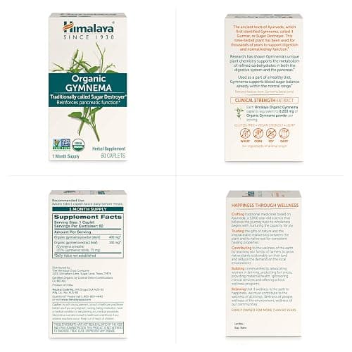 Himalaya USDA Organic Gymnema Sylvestre Supplement, 700mg, 60 Caplets thumbnail 7