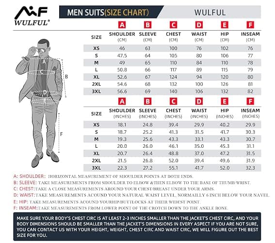 WULFUL Men's 3 Piece Slim Fit Suit Set Two Button Blazer Jacket Vest Pants Tuxedo Set for Party, Wedding and Business thumbnail 3