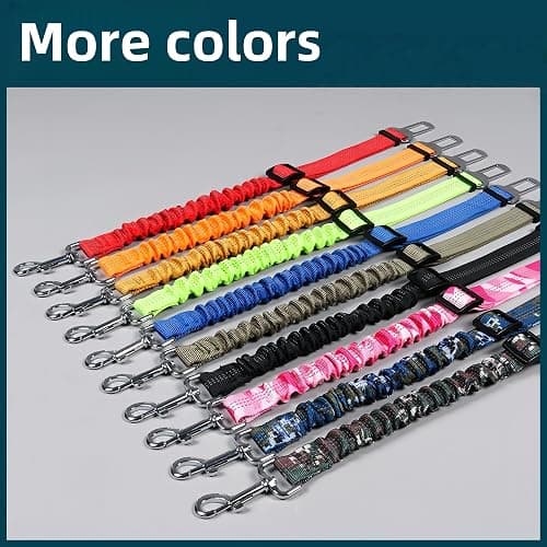 Aerkersun Dog Seat Belt for Car - Adjustable Dog Car Safety Harness, Elastic Cushioning Seatbelt Leash, Reinforced Metal Buckle Anti-Tangle Design, for Small and Medium Pets (Black) thumbnail 8