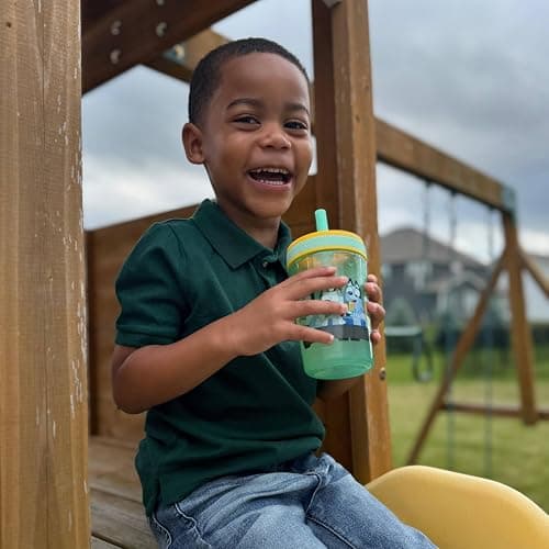 Zak Designs Bluey Kelso Toddler Cups For Travel or At Home, 15oz 2-Pack Durable Plastic Sippy Cups With Leak-Proof Design is Perfect For Kids (Bluey & Friends) thumbnail 4