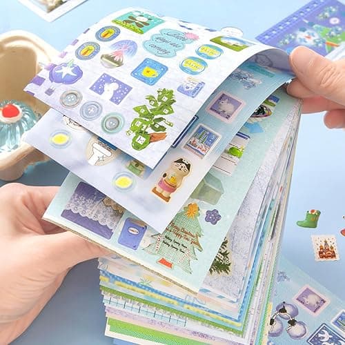 20 Sheets INS Style Cute Cartoon Sticker Book – Kawaii Stickers for Journaling Junk Journal Scrapbooking Planner DIY Crafts Teens thumbnail 6