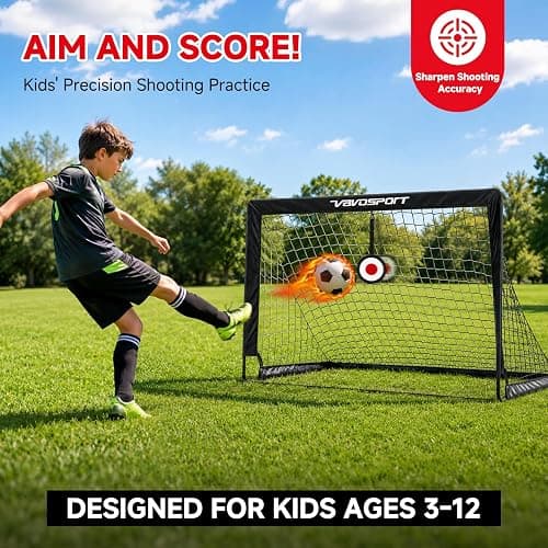 2 Pack 4x3 FT Kids Soccer Goals for Backyard, Portable Pop Up Soccer Goals | Kids Soccer Net with Targets, Carrying Bag & Ground Stakes, Soccer Training Equipment for Ages 3-12 Outdoor Games Gifts thumbnail 4