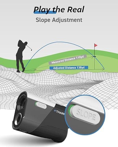 THARNOX Golf Range Finder with Slope & Triangulation, 1300Yard Rangefinder, 5.3oz Compact, Lightweight, 0.2s Flag Lock Vibration, Magnetic Mount, USB-C Rechargeable, 6X Magnification, Waterproof IPX54 thumbnail 4