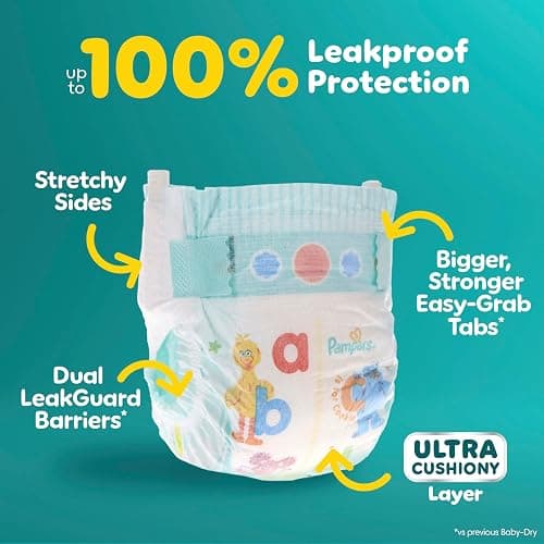 Pampers Diapers - Baby Dry - Size 6, 112 Count, Absorbent Disposable Infant Diaper (Packaging May Vary) thumbnail 3