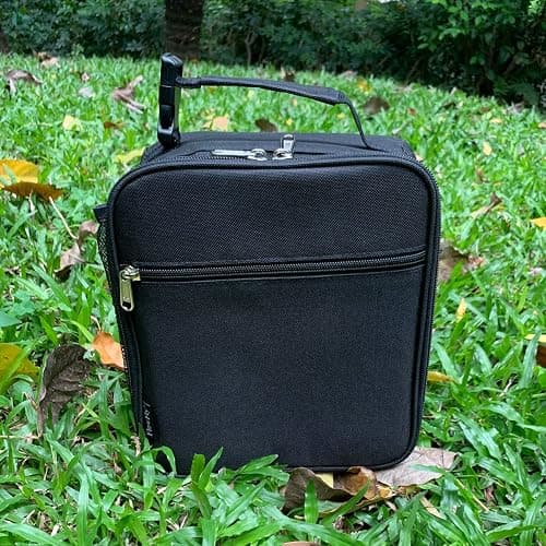 FlowFly Kids Lunch Box Insulated Letter Print Soft Bag Mini Cooler Back to School Thermal Meal Tote Kit for Girls, Boys, Black thumbnail 2