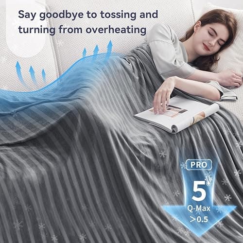 Guohaoi Cooling Blankets for Hot Sleepers,Arc-Chill Q-Max >0.5 Cool Fiber,100% Oeko-Tex Certified,Twin Full Size Lightweight Summer Cool Blanket for Travel/Outdoor Ultra Cold Breathable,60''x90'' thumbnail 3