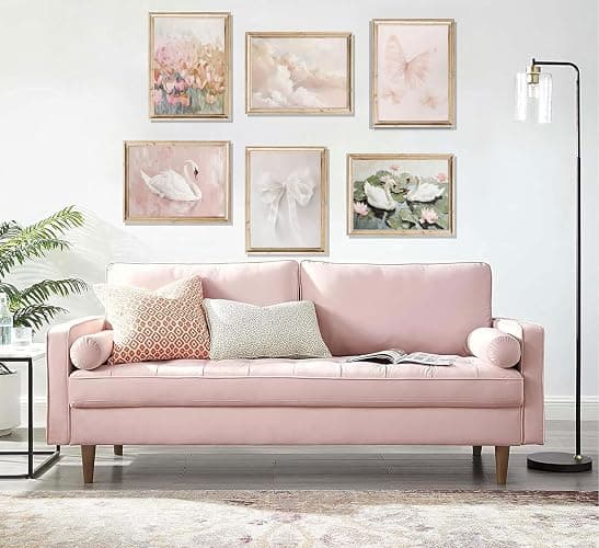 6Pcs Coquette Wall Art Pastel Pink Trendy Canvas Bow Posters White Swan Preppy Painting Butterfly Pictures Aesthetic Floral Prints Nursery Wall Decor for Teen Girls Bedroom College Dorm Unframed thumbnail 7
