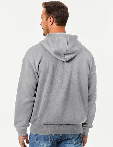 JMIERR Mens Full Zip Casual Cotton Hooded Fleece Drawstring Hoodies Pullover Sweatshirts Casual Long Sleeve Shirts thumbnail 4