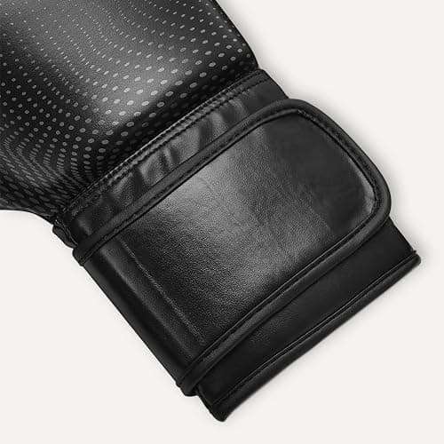 Amazon Basics Gants de Boxe en Cuir Synthétique pour Hommes et Femmes - Gants d'Entraînement pour Sparring, MMA, Muay Thai - Design Ergonomique et Respirant avec Support Poignet - Noir thumbnail 4