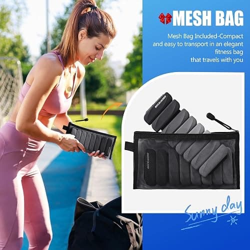 BECOJADDE Ankle Weights Set of 2 (1 lb/2 lb Each) for Women Men Adjustable Wrist Bracelet for Home Gym Weighted Bangles Wristbands Leg Arm Weights for Walking Swimming Running Pilates Yoga Gym thumbnail 7