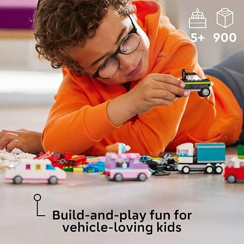 LEGO Classic Creative Vehicles, Colorful Construction Brick Building Kit with Ice Cream Truck, Police Car Toy, Model City Cars and More, Gift or Car Toy for Boys, Girls and Kids Ages 5 and Up, 11036 thumbnail 2