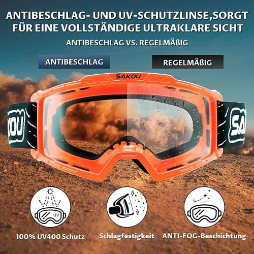 SAKOU Anti Fog Kids Youth Motorcycle Motocross Dirt Bike ATV Goggles for Boys Girls aged 3-12 thumbnail 3
