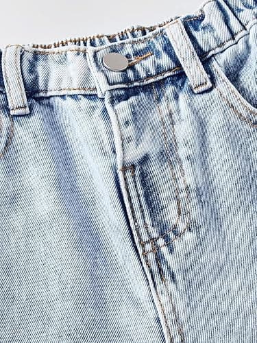 Jeans for Girls Baggy Wide Leg Ripped High Elastic Waisted Denim Pants Y2K Boyfriend Skater Streetwear Cute Trousers 7-14Y thumbnail 6