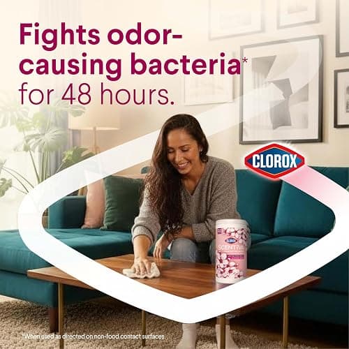 Clorox Scentiva Disinfecting Wipes, Cherry Blossom and Peach, Antibacterial, 75 Count thumbnail 3