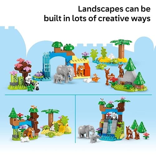 LEGO DUPLO Town 3 in 1 Wild Animal Families Building Toy Playset - Preschool Learning and Educational Toy for Toddlers, Boys and Girls, Ages 2+ - with 10 Animal Figures - Baby Gift Idea - 10446 thumbnail 5