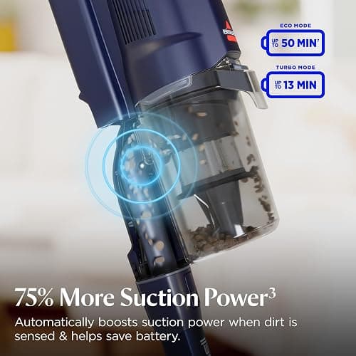 Bissell PowerClean DualBrush 280W Self-Standing Vacuum, 4196K | DualBrush & AutoAdapt technology; self-cleaning brush roll; removable battery; bright headlights thumbnail 5