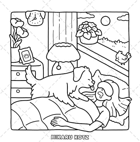 Dog Moments: Puppy Life Coloring Book for Adults and Teens thumbnail 6