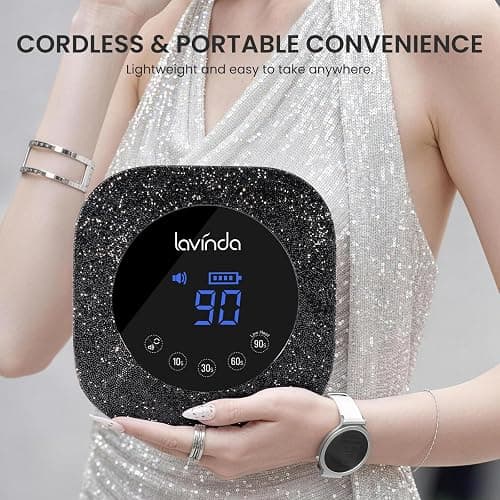 Lavinda 54W UV Nail Lamp Cordless, UV Light for Gel Nails Black Rhinestone | Professional Fast Curing Lamp Nail Dryer, Rechargeable UV LED Nail Lamp Nail Light with 4 Timers and LCD Display thumbnail 5