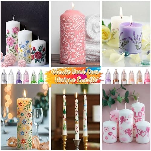 Crtiin 48 Pcs Candle Wax Pen 24 Vibrant Colors Candle Paint Set 10 ml Painting Pen Decorating Kit Beginner-Friendly for Festival Birthday Decorating Blessing Writing & DIY Crafts thumbnail 6
