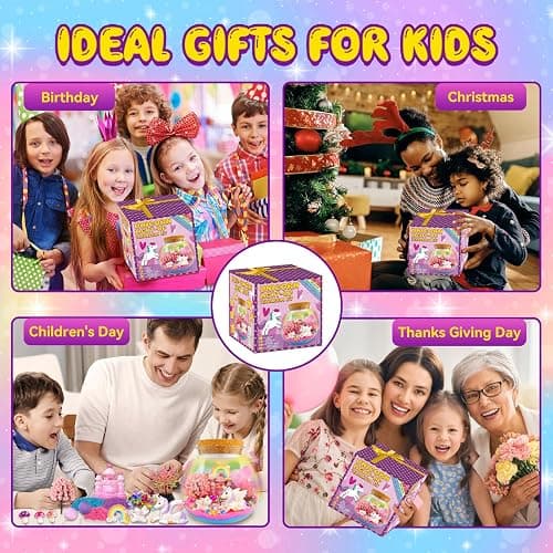 7july Unicorn Terrarium Crafts Kit for Kids-LED Night Light Up & Remote Unicorn Birthday Gifts Toys for Girls Ages5 6 7 8 9 10 Year Old-Christmas Gifts for Girls thumbnail 6