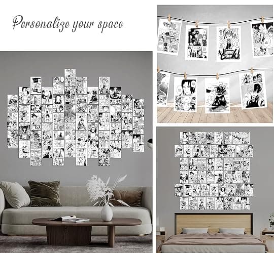 WOONKIT Anime Posters Pack - 50PCS 4X6 INCH MHA Anime Wall Collage Kit for Bedroom Wall, Dorm Decor, Teen Room Aesthetic thumbnail 4