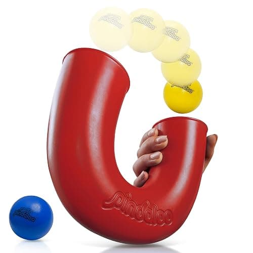 Original pindaloo Skill Game with 2 balls- Gifts for Kids and adults Indoor & Outdoor Games, Ball Toys for, Teen, & Girls- Gift Ideas for Teens, Fun Stuff Party, Develops Motor & Juggling Skills - Red - Image 1
