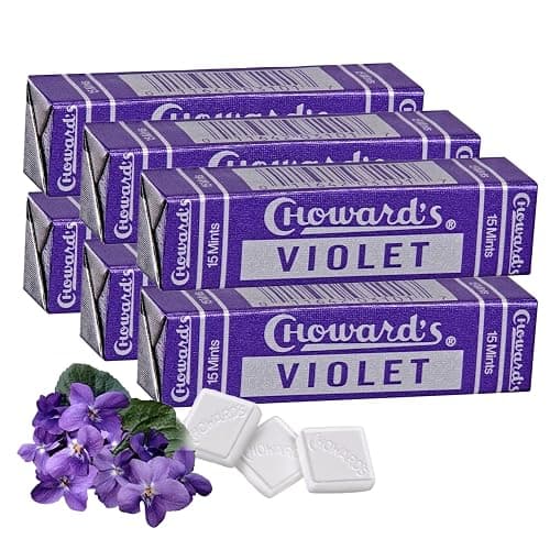 Choward's Violet Mints Candy | Bold Aromatic Flavor | Perfect for Snacks in Lunchboxes, Travel, Sharing, and Gifting | Nostalgic Vintage Candy | 6 Pack (15 Mints Per Package) - Image 1