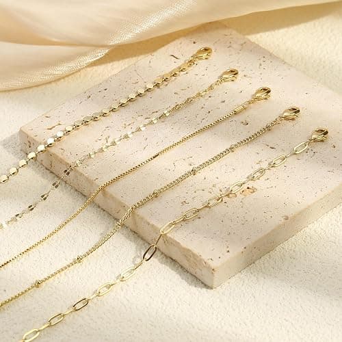 Dochais 5 Stück Armband Damen Gold Set Armband 14K Vergoldet Verstellbar Armbänder Gold Boho Schlange Kubanische Büroklammer Armbänder Schmuck für Damen Frauen Mädchen thumbnail 3