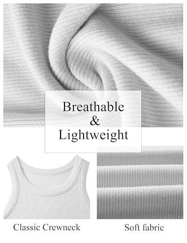 GKBK Womens Tank Tops High Neck Sleeveless Ribbed Tank Casual Basic Thick Strap Slim Fitted Racerback Shirts thumbnail 4