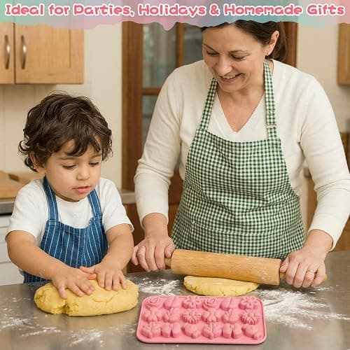 Sliner Floral and Plant 3 Pcs Candy Molds Silicone 3D Chocolate Molds 18-cavities for Chocolate Gummies Cupcake Jelly Muffin Cookie Dessert Baking Ice Cube Soap Making (9.84 x 5.91 Inches) thumbnail 2