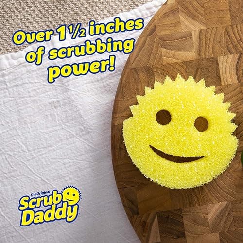 Scrub Daddy®, The Original Scrub Daddy - FlexTexture Sponge, Soft in Warm Water, Firm in Cold, Deep Cleaning, Dishwasher Safe, Multi-use, Scratch Free, Odor Resistant, Functional, Ergonomic, 4ct Roll thumbnail 2