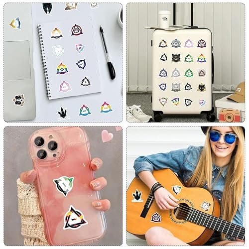 120 Sheets Therian Stickers,Waterproof Stickers,Cute Cartoon Line Animal Stickers,Therian Graffiti Stickers,Aesthetic Personalised Stickers,Suitable for Laptop Mobile Phone Luggage Skateboard thumbnail 7
