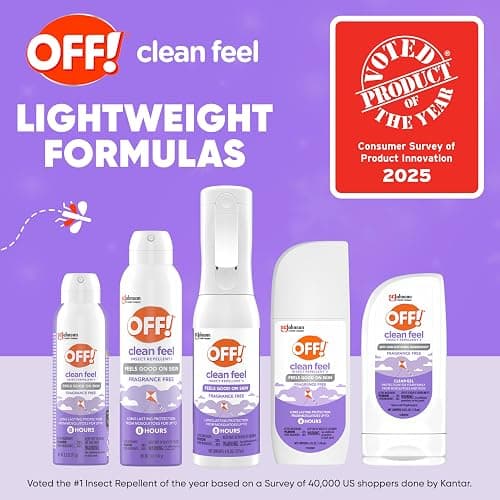 OFF! Clean Feel Picaridin Insect & Mosquito Repellent Bug Spray, 5 oz, 2 pk | Aerosol Spray, 20% Picaridin Formula, Fragrance Free, Lightweight, Long Lasting Protection from Mosquitoes, Flies, Ticks thumbnail 9