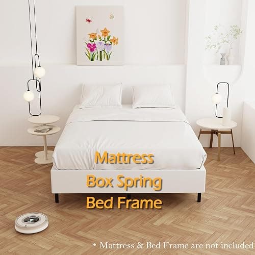 Maenizi 9 Inch Box Spring for Queen Bed, Heavy Duty Metal Box Spring Bed Base with Fabric Cover, Mattress Foundation, Easy Assembly, Noise Free, Black thumbnail 3