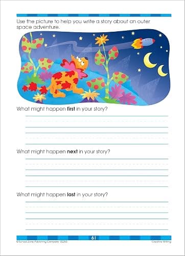School Zone Beginning Reading Workbook: 64 Pages, 1st Grade, 2nd Grade, Beginning & Ending Sounds, Vowels, Sequencing, Ages 6 to 8 (I Know It! Book Series) thumbnail 6