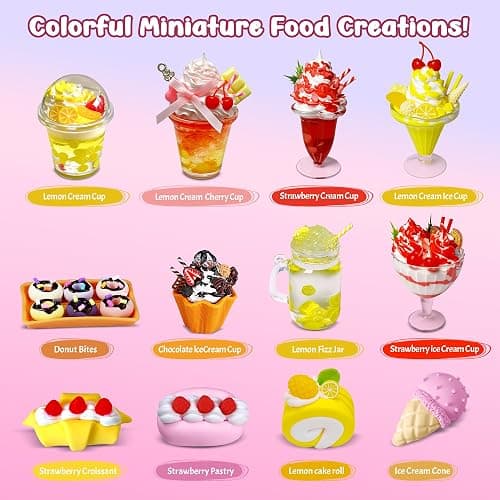 12-Piece Miniature Food Toy Making Set - DIY Tiny Play Food for Kids 5+ | Non-Edible, Pretend Kitchen Play for Little Chefs | Birthday Gifts and Party Favors to Spark Creativity and Imagination thumbnail 5