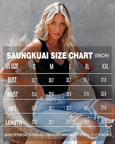 SAUNGKUAI Women’s Bodysuit Sexy Plunge Deep V Neck Backless Sleeveless Tank Thong Body Suits Outfits for Going Out thumbnail 9