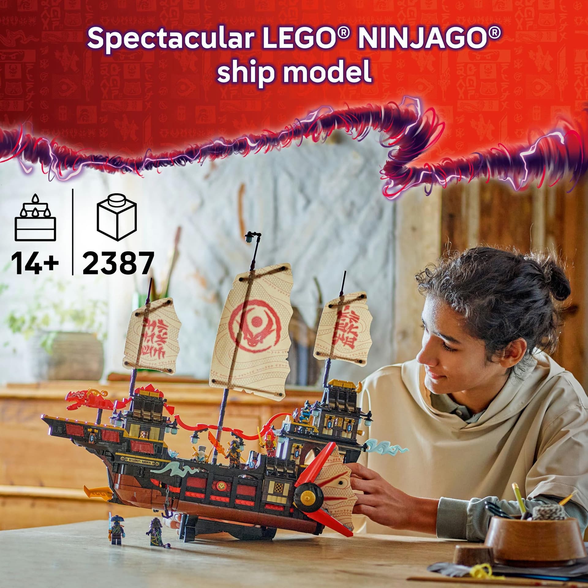 LEGO® NINJAGO® The Temple Bounty 71848 Ship Toy Building Kit with 6 Minifigures Including Cole, Fantasy Decor, Ninja Decorations for Kids, Toy Idea for Boys and Girls Aged 14 Years Old and up thumbnail 2