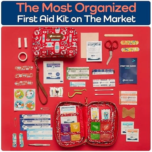 KeepGoing Travel First Aid Kit for Kids – 130 Pc. for Car, Home, Purse, Diaper Bag & Backpack with Latex-Free Bandages - Mini First Aid Kit Travel Size TSA-Approved thumbnail 4