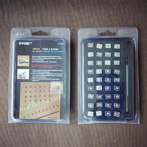 OWDEN Professional 37 Pieces Leather Stamping Tool Set (1/8 Inch, 3.2 mm Tall),Number and Alphabet Stamp Leather Tools. thumbnail 7