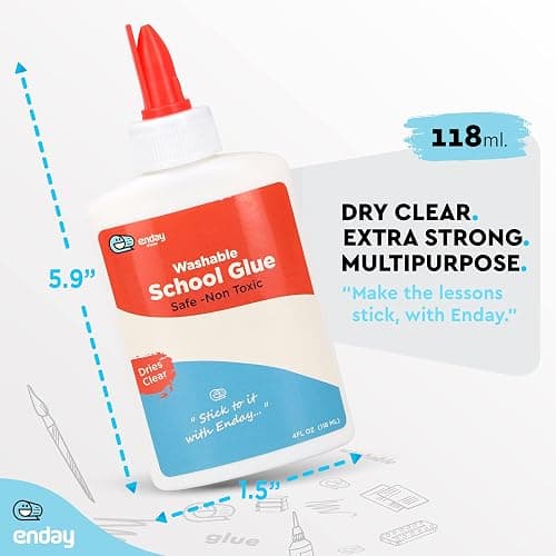 Liquid Glue (12 Pack) - 4 oz Washable School Glue, Bulk, Non-Toxic for Kids, for Slime, Arts and Crafts - by Enday thumbnail 5