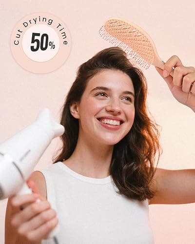 AIMIKE Detangling Brush, Wet Dry Vented Detangler Brush w/Soft Bristles, Pain-Free Detangle Hairbrush Loosens Stubborn Tangles, Extra Gentle on Sensitive and Fine Hair, for Women & Kids thumbnail 7