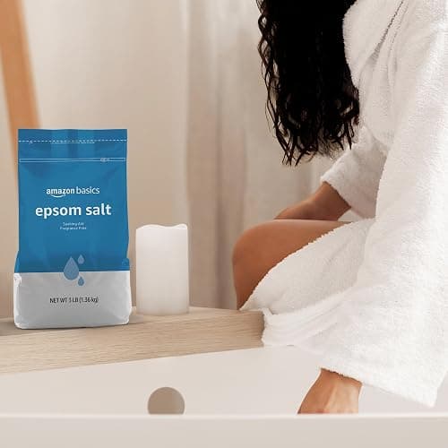 Amazon Basics Epsom Salt Soak, Unscented, Magnesium Sulfate USP, Muscle and Feet Relaxation, Soothing, 3 Pound, Pack of 1 thumbnail 3