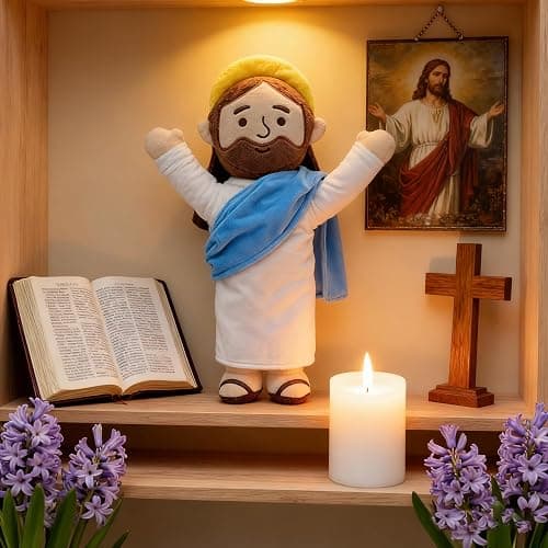 Yelakey 13" Jesus Plush Jesus Stuffed Doll Christian Plushie Doll for Easter Christmas Church Religious Gifts for Kids Adults thumbnail 8