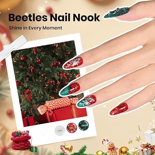Beetles Gel Nail Polish Gift Set– Christmas Kaleidoscope 100 Vibrant Colors with Base & Top Coats Glitter Matte Glossy Finishes Cat Eye Pearl Nail Polish Nail Art Gift for Women Salon Home DIY Use thumbnail 4