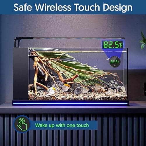 QZQ Fish Tank Thermometer Aquarium Thermometer Wireless Touch Stick Digital Aquarium Thermometer LED Display ±1°F for Monitoring The Fish Tank Aquarium Temperature Accessories (Black) thumbnail 2