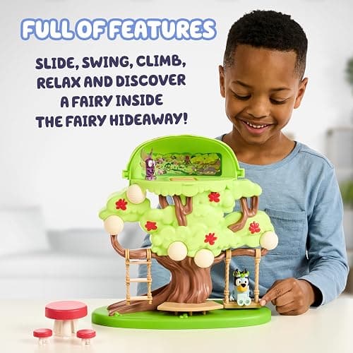 Bluey 2-Sided Treehouse Playset, 11”, Action-Packed Tree Toys Set with 4 Accessories and 2.5” Articulated Figure, Animal Toys for Kids Ages 3+ thumbnail 5